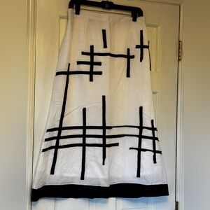 White and Black Geometric Women's Skirt